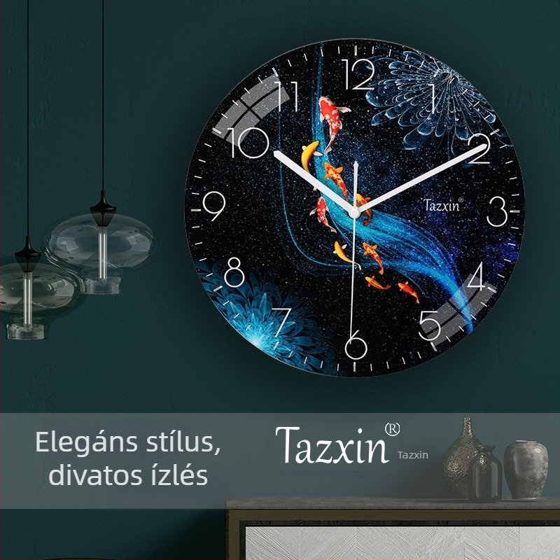 Fali óra, kör alakú, MDF számlap, műanyag ház, kvarc mechanizmus Celestial Pole Star 8858, analóg kijelző számokkal, modern minimalist stílus