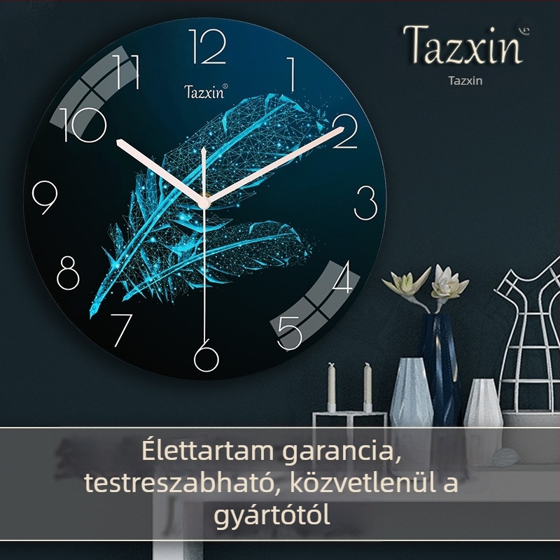 Fali óra, kör alakú, MDF számlap, műanyag ház, kvarc mechanizmus Celestial Pole Star 8858, analóg kijelző számokkal, modern minimalist stílus