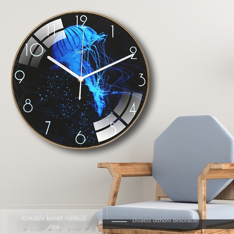 Fali óra, kör alakú, MDF számlap, műanyag ház, kvarc mechanizmus Celestial Pole Star 8858, analóg kijelző számokkal, modern minimalist stílus