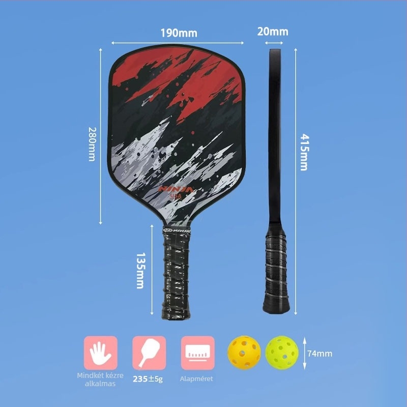 Gyerekeknek szóló pickleball ütő készlet — üvegszálas konstrukció, Admiration márka, 0,5 kg