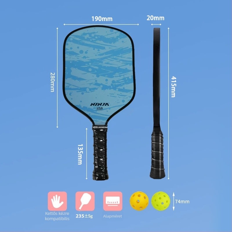 Gyerekeknek szóló pickleball ütő készlet — üvegszálas konstrukció, Admiration márka, 0,5 kg