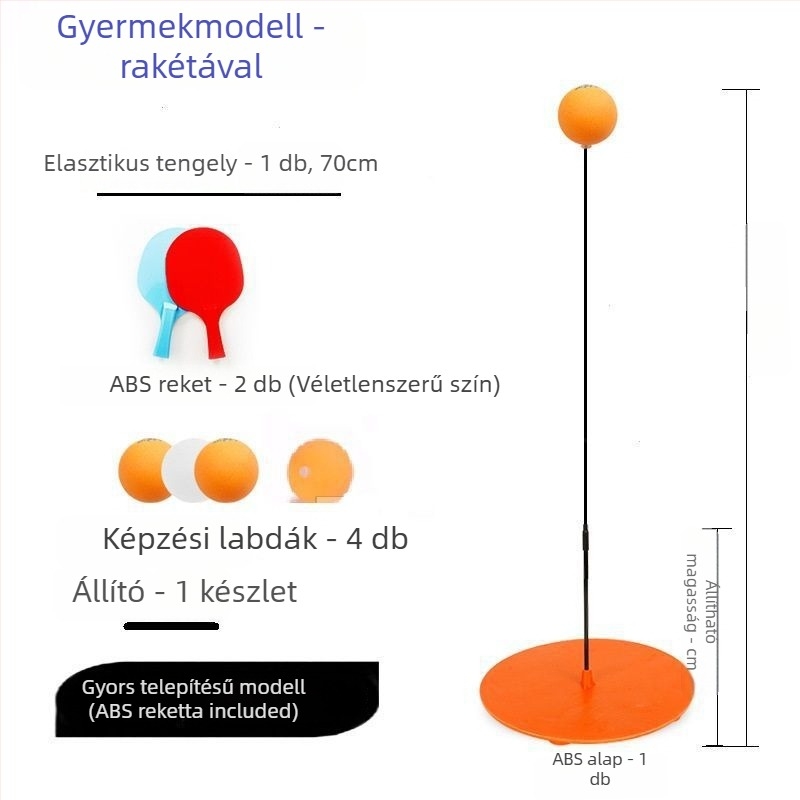 JIANQING asztalitenisz edző rugalmas tengellyel, beltéri egyéni edzéskészlet, PP anyag