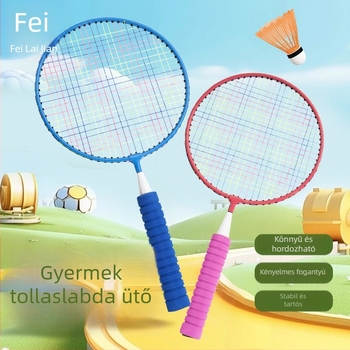 Gyerekeknek szánt tollaslabda készlet – két ütő, tartós, 3–12 éveseknek, interaktív óvodai játék