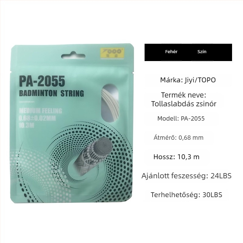 Badminton ütőháló zsinór, nylon rost, 0.68 mm, PA-2055, magas rugalmasság, TOPO kollekció