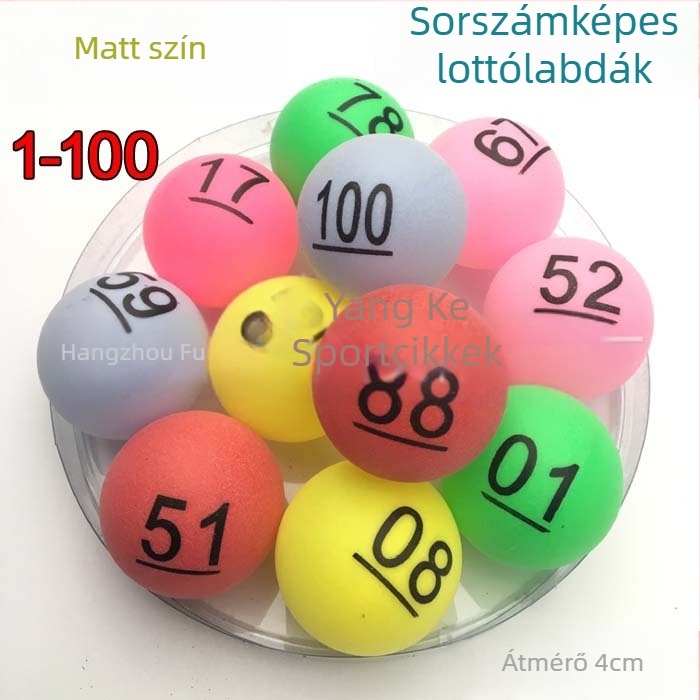 Számozott, varrás nélküli labda 01-100 asztaliteniszhez — PP anyag, Wheat tip márka, logó nyomtatva, testreszabás