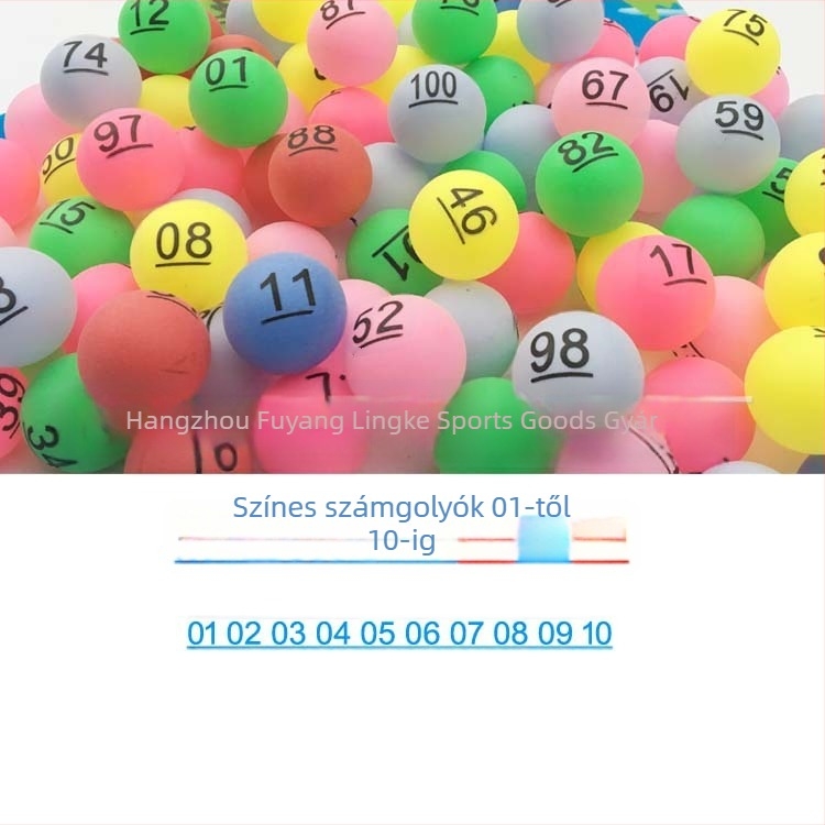 Számozott, varrás nélküli labda 01-100 asztaliteniszhez — PP anyag, Wheat tip márka, logó nyomtatva, testreszabás