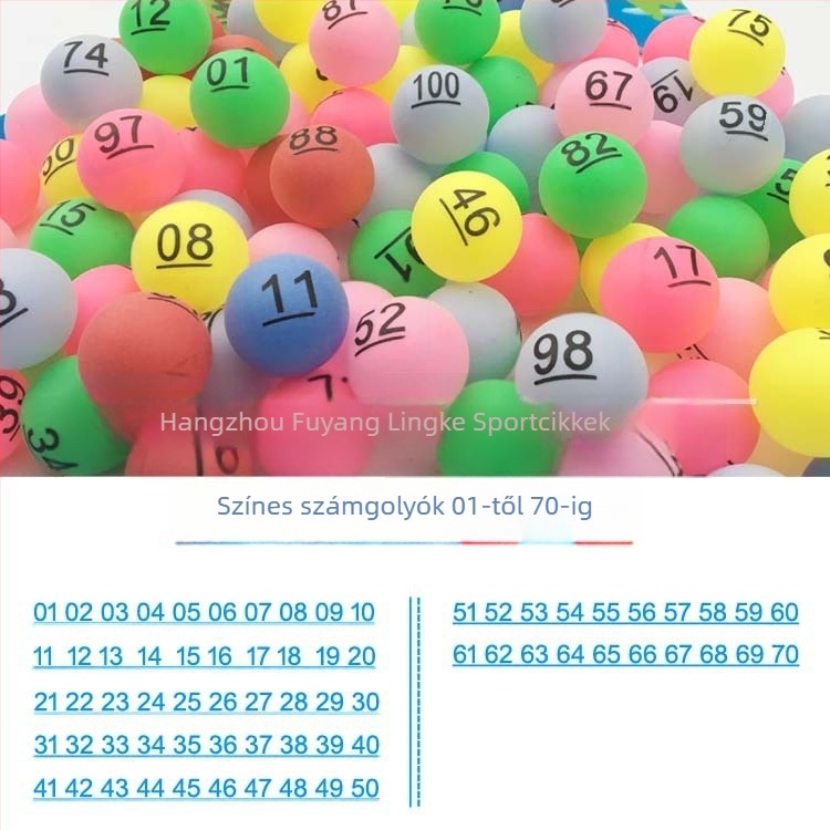 Számozott, varrás nélküli labda 01-100 asztaliteniszhez — PP anyag, Wheat tip márka, logó nyomtatva, testreszabás