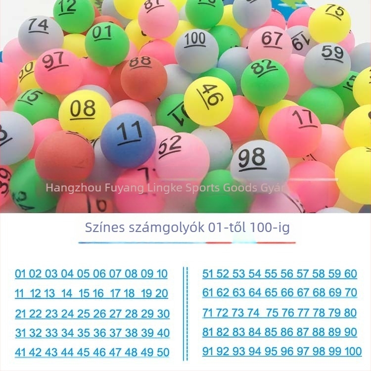 Számozott, varrás nélküli labda 01-100 asztaliteniszhez — PP anyag, Wheat tip márka, logó nyomtatva, testreszabás