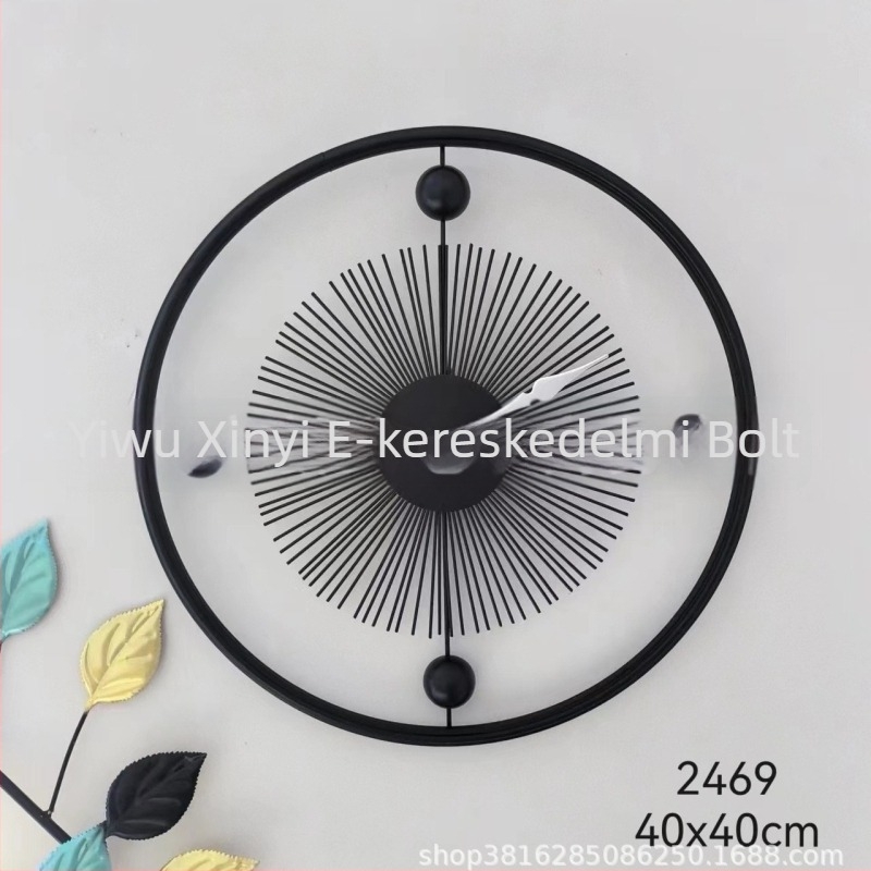 Tianyinda Körkörös fém falióra, modern minimalista dizájn, fém számlap, üveglap, elemről működik, suhanó másodperces mozgás