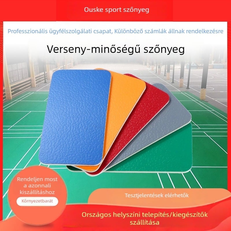 Beltéri PVC sportpadló fűmintás kivitel asztaliteniszhez, tollaslabdához, kosárlabdához és táncstúdiókhoz