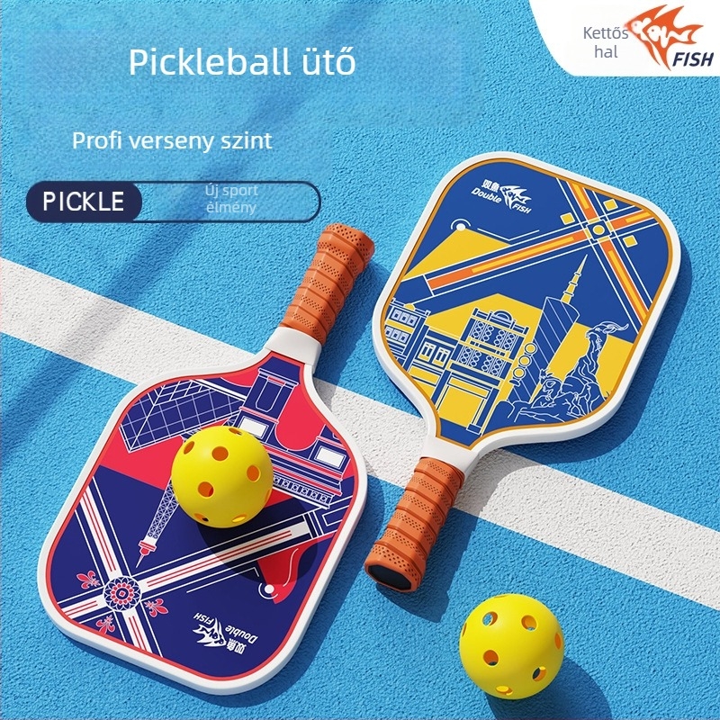 Pisces szénszálas pickleball ütő készlet beltéri és kültéri használatra, ultra könnyű kezdőknek, edzéscsomag