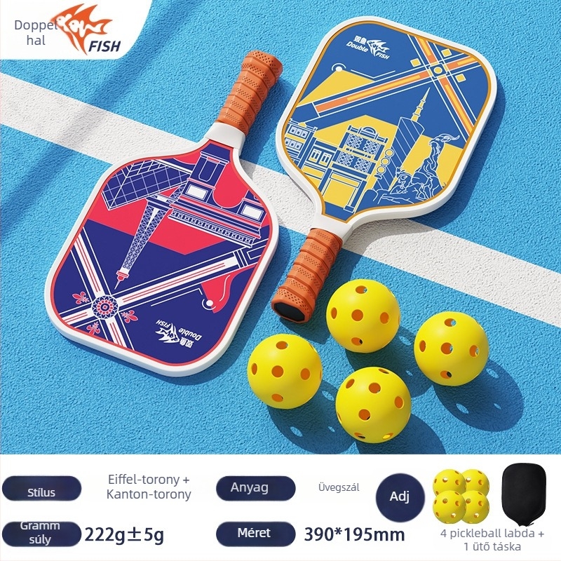 Pisces szénszálas pickleball ütő készlet beltéri és kültéri használatra, ultra könnyű kezdőknek, edzéscsomag