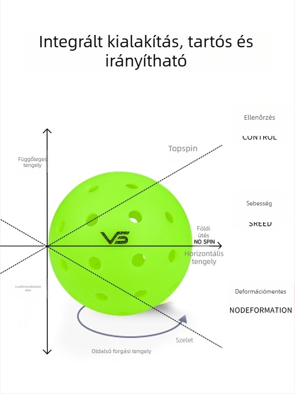 Vispinvo pickleball labda – 40 lyuk, PE anyag, tömeg 26 g
