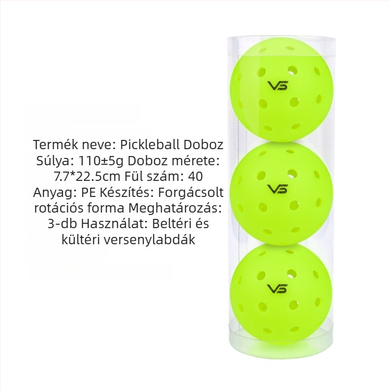 Vispinvo pickleball labda – 40 lyuk, PE anyag, tömeg 26 g