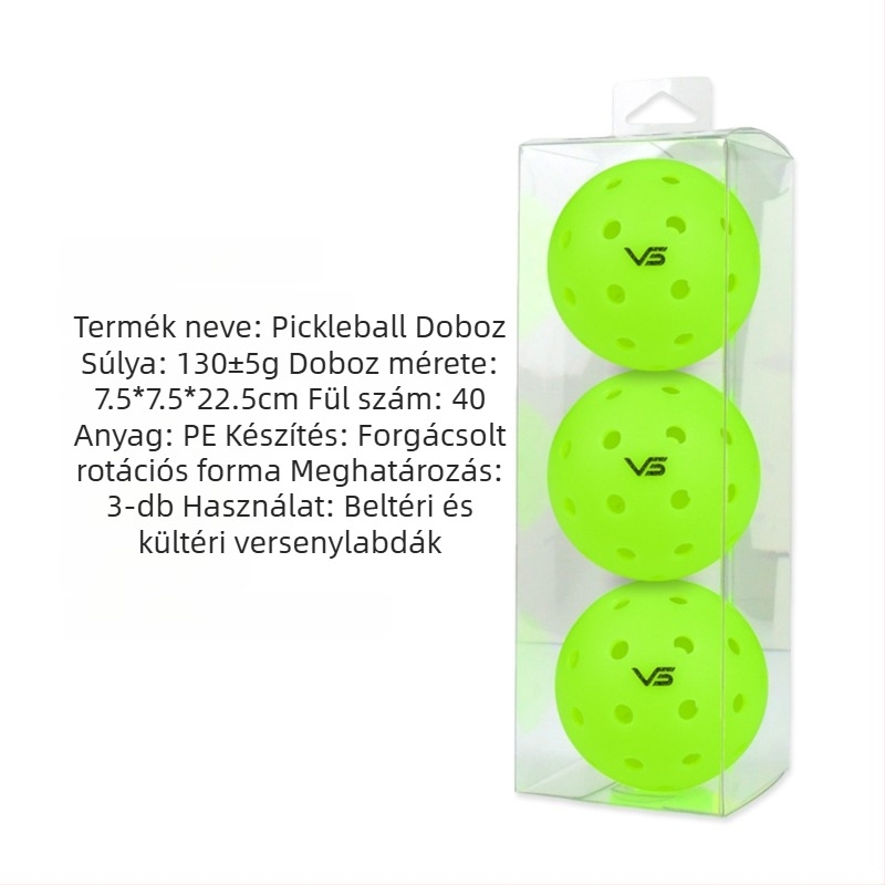 Vispinvo pickleball labda – 40 lyuk, PE anyag, tömeg 26 g