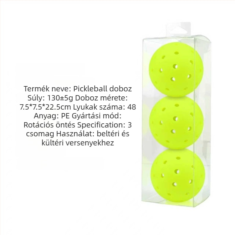 Vispinvo pickleball labda – 40 lyuk, PE anyag, tömeg 26 g