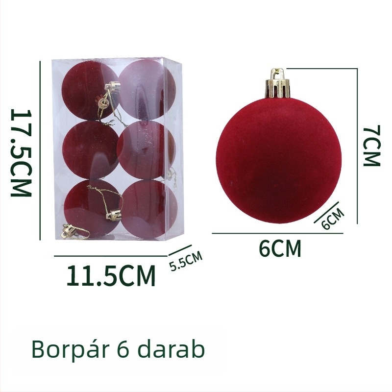 Karácsonyi gömb dísz, flocking anyag, modern letisztult stílus, félmanualis és félmechanikus kivitelezés.