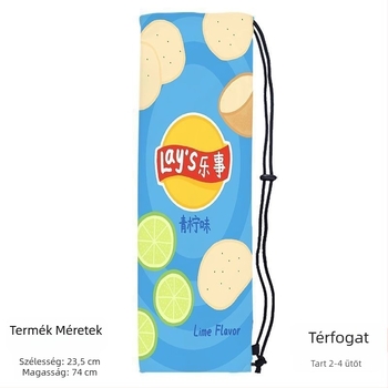 Hordozható tollaslabda ütő tároló táska felnőtteknek, aranyos, stílusos dizájnnal, keresztpánttal és védő húzózsinóros zsebbel