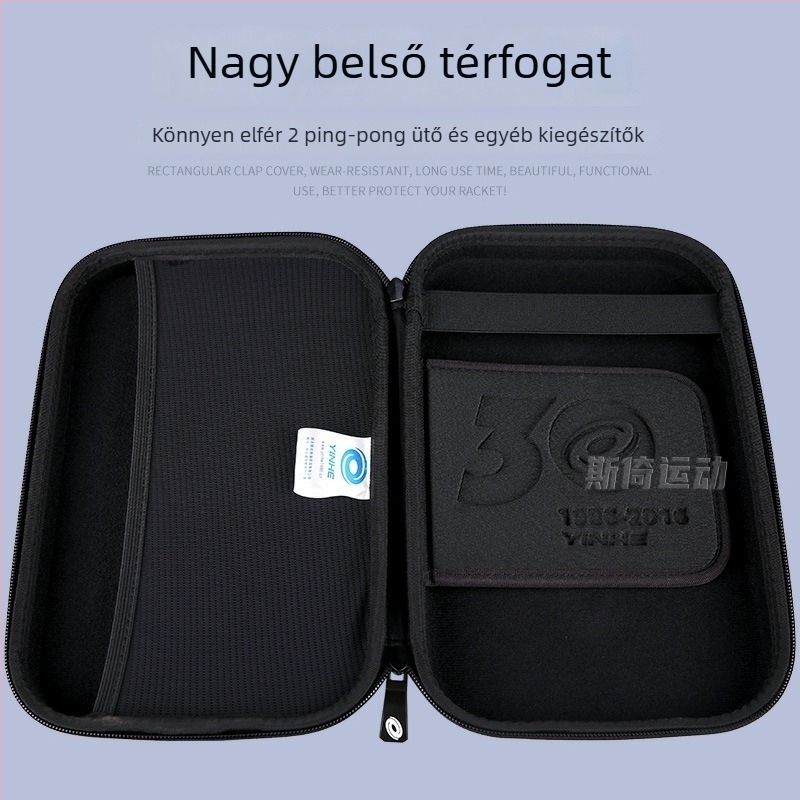 Galaxy kemény héjú asztalitenisz ütőtok – kettős rétegű, hordozható, poliészter + EVA