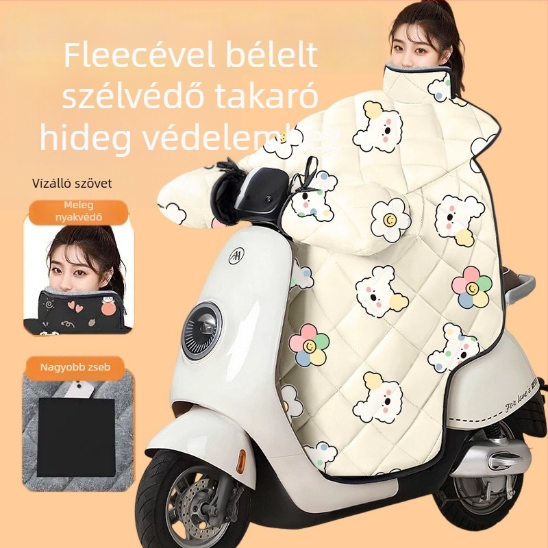 PVC szélvédő takaró elektromos járművekhez és akkumulátoros motorokhoz – univerzális illeszkedés, nem vízálló, kézi nyitás