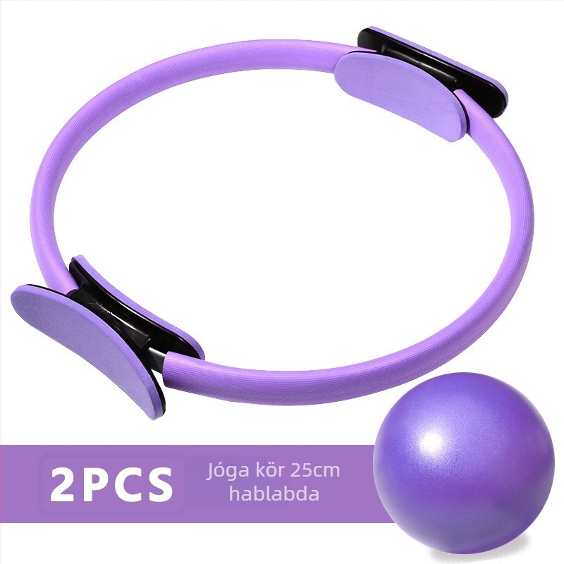 Pilates kör készlet, öt darabból: jóga labda, nyújtóöv és ellenállás szalagok