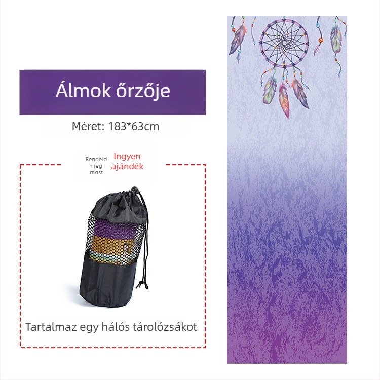 Jógamatrac törölköző - szuperfinom rost, 3 mm vastagságú, 480 g, testreszabható