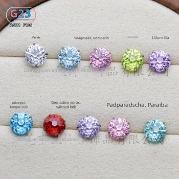 Titánium ötvözetű fülcsapok cirkón kristályokkal, kerek forma, belsőmenetes kialakítás