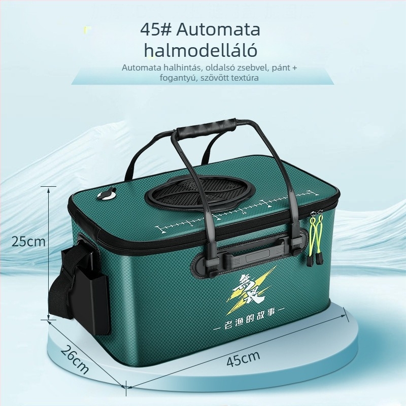 Összecsukható EVA halas vödör – vízálló, hordozható, kültéri használatra, többfunkciós