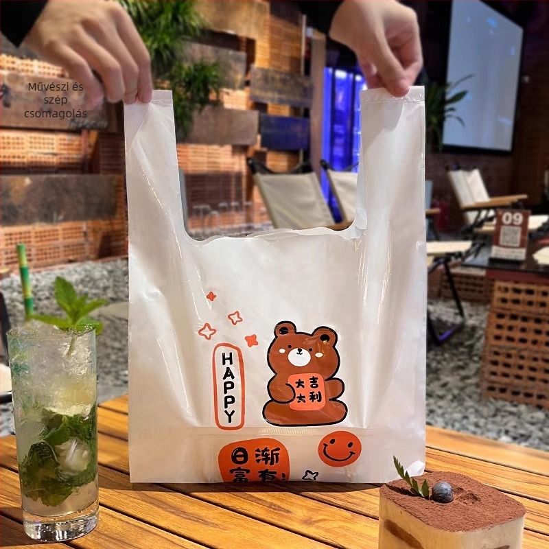 Átlátszó egyszer használatos takeaway táska gyümölcsök és desszertek számára, duplán vastag 8 szál, Anhui eredet, napi kapacitás 100000