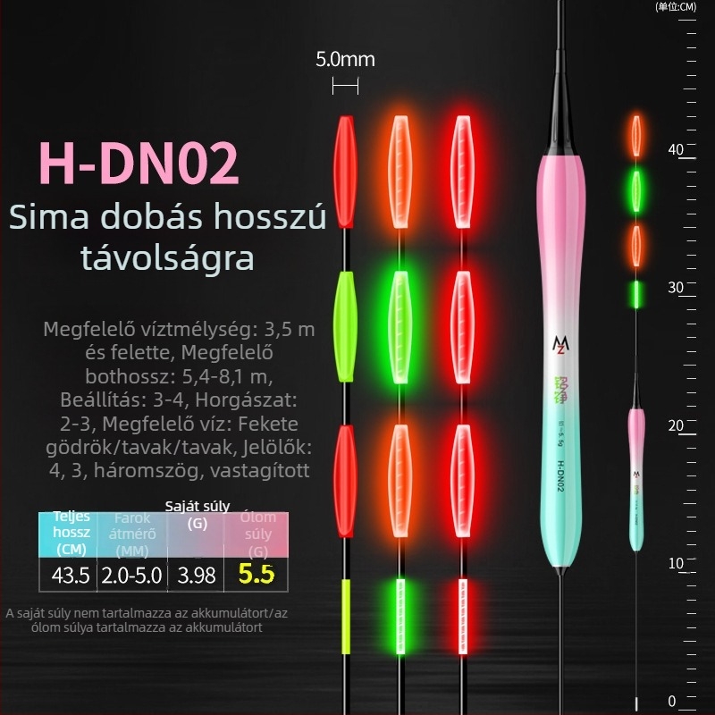 Kőből készült horgászlebegő hosszú dobásokhoz, éjszakai világítás, elektromos kapásjelző, színváltó, vastag profil nagy pontyokra (nagyfejű ponty és ezüst ponty)