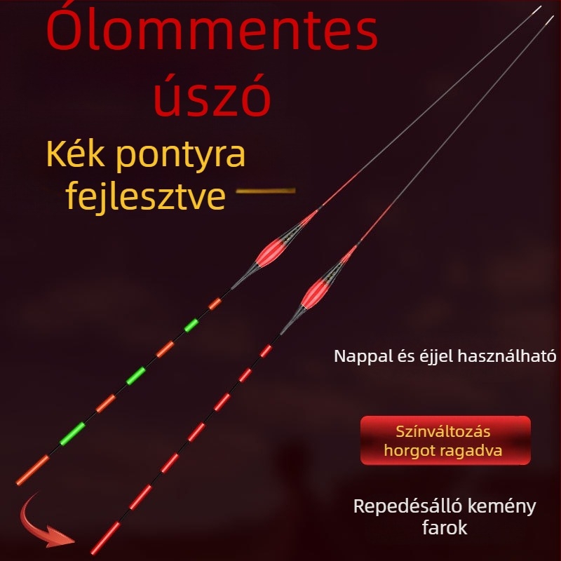 Ólommentes fénylő úszó nagyobb halakhoz, nem önállóan álló, elektronikus futóólommal