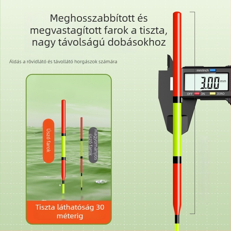 Vertical drift horgászúsú úszó hosszú dobásokhoz, vastag test, nagy érzékenység és feltűnően élénk csúcs