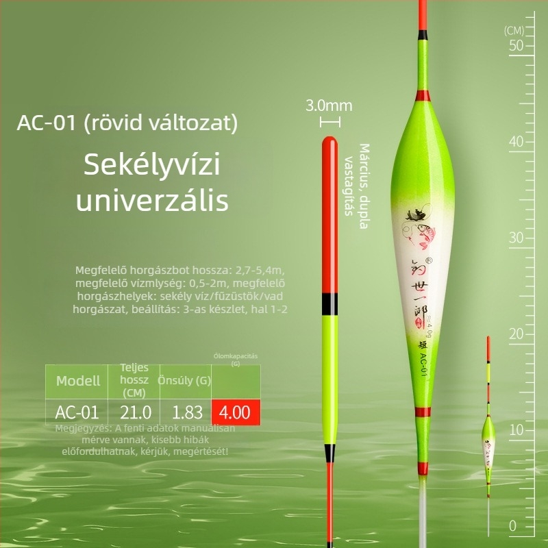 Vertical drift horgászúsú úszó hosszú dobásokhoz, vastag test, nagy érzékenység és feltűnően élénk csúcs