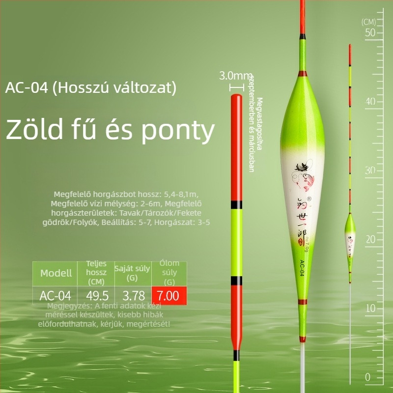Vertical drift horgászúsú úszó hosszú dobásokhoz, vastag test, nagy érzékenység és feltűnően élénk csúcs