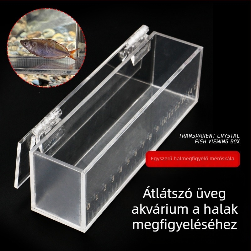 Gujing Átlátszó akril megfigyelő- és tároló doboz halak számára skálával