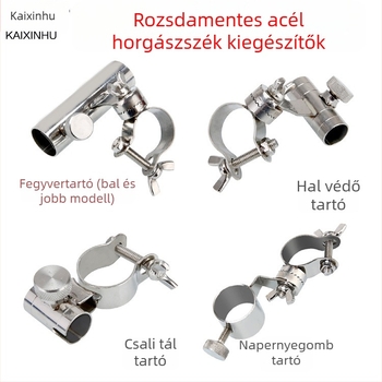Happy Tiger Rozsdamentes acélhorgász széki kiegészítők – háromrészes készlet, etetőkosár és halvédő tartó