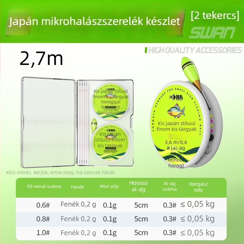 Japán stílusú folyóvízi horgászati vonal készlet egy horoggal, nylon