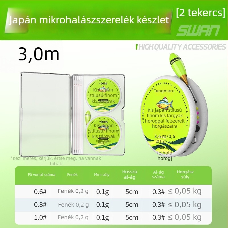 Japán stílusú folyóvízi horgászati vonal készlet egy horoggal, nylon