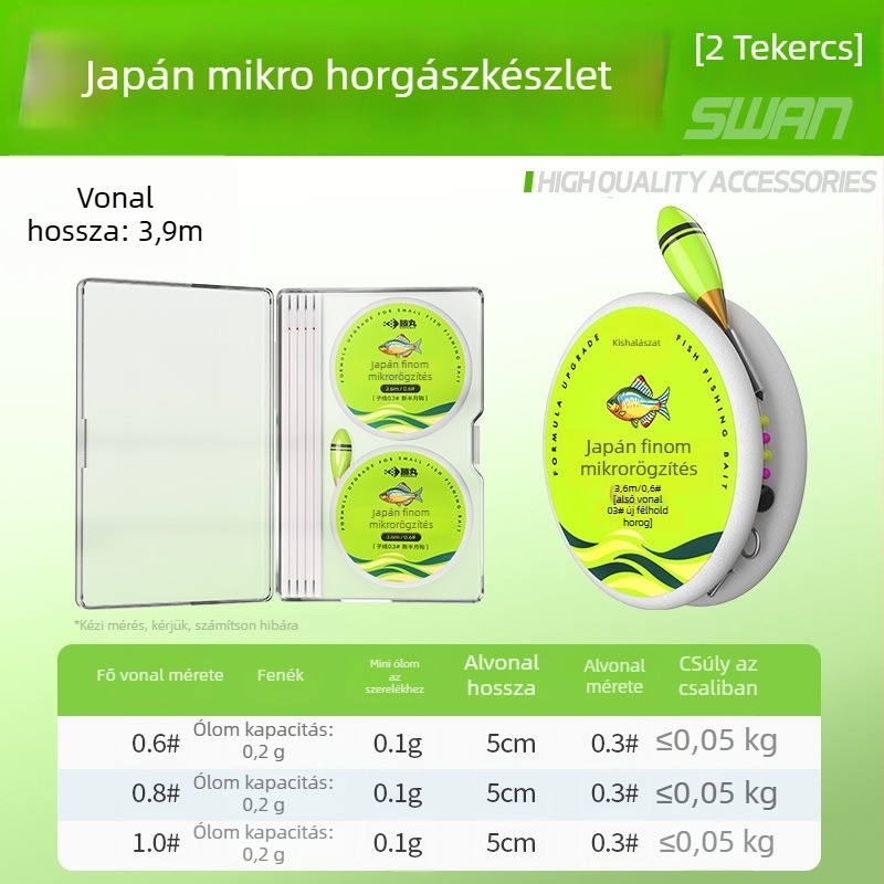Japán stílusú folyóvízi horgászati vonal készlet egy horoggal, nylon