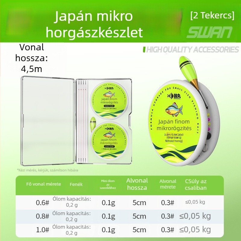 Japán stílusú folyóvízi horgászati vonal készlet egy horoggal, nylon