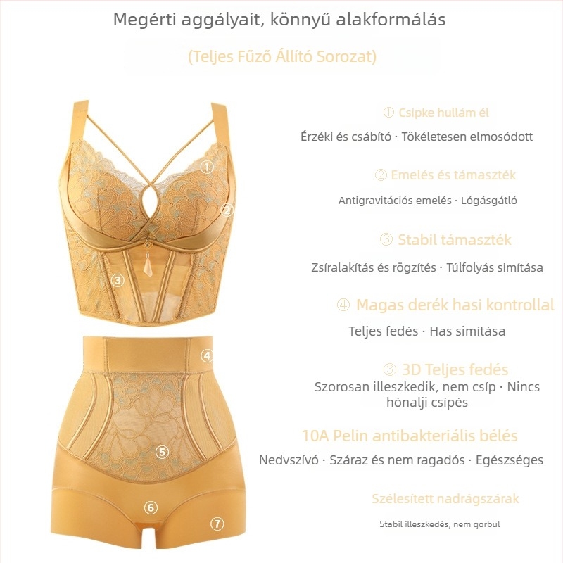 Állítható, vezetéknélküli melltartó a lejjebb görbülés elleni és a mellek formázására, alakító mellény antibakteriális növényi kivonattal