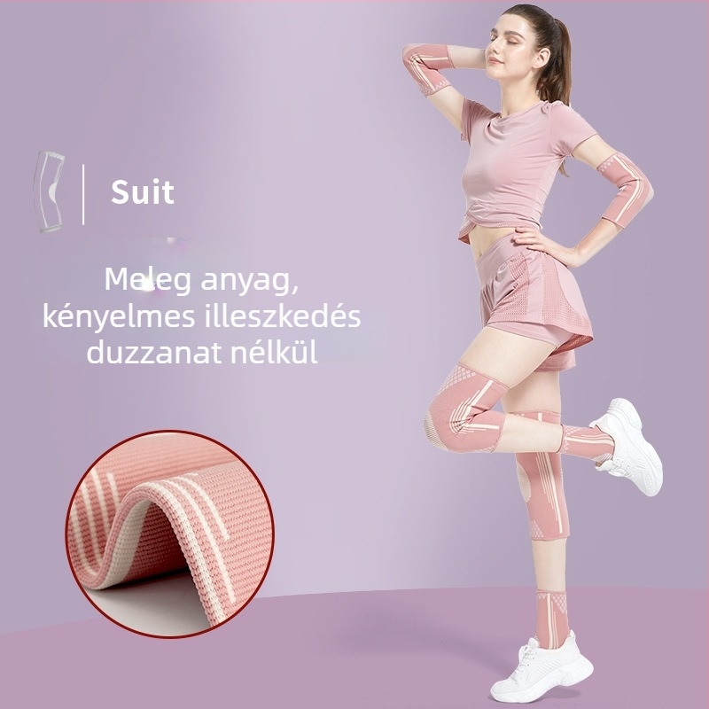 Női térd-, könyök-, csukló- és bokavédő készlet futáshoz, ugrókötélhez, jógához és edzéshez
