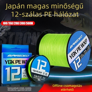 12 szálas PE főzsinór horgászfelszereléshez, rendkívül sima, 10–100 lb, ygk pe wxp