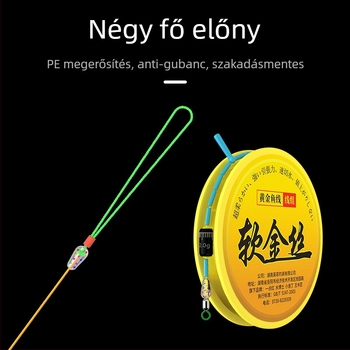 Nylon fő damil készlet, hossz 2.7–8.1 m, alkalmas tavakra, tározókra és folyókra