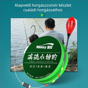 Japán-stílusú patakhoz készült horgászríg kis halakhoz, előkötött horogokkal