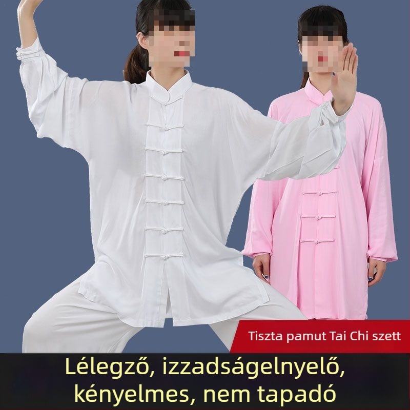 Tai Chi ruha tavasz–nyárra — lélegző hosszú ujjú bemutatóruha férfiak és nők számára