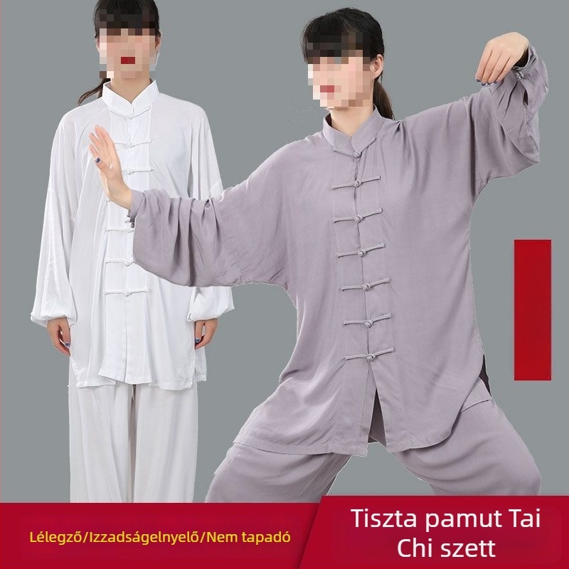 Tai Chi ruha tavasz–nyárra — lélegző hosszú ujjú bemutatóruha férfiak és nők számára