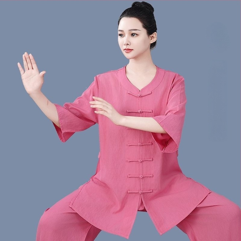 Tai Chi ruha fiúknak, nyári könnyű modell, korduroy anyag és len tartalom 31–50%, rövid ujjú