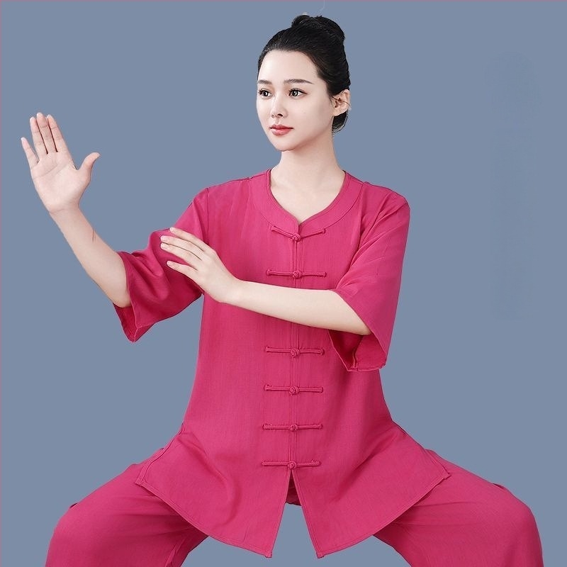 Tai Chi ruha fiúknak, nyári könnyű modell, korduroy anyag és len tartalom 31–50%, rövid ujjú