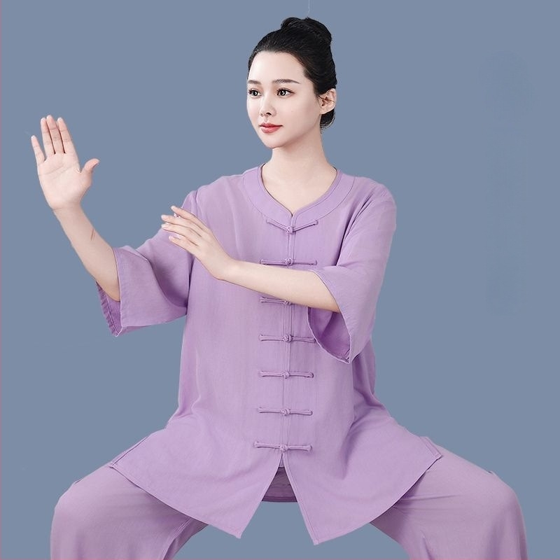 Tai Chi ruha fiúknak, nyári könnyű modell, korduroy anyag és len tartalom 31–50%, rövid ujjú
